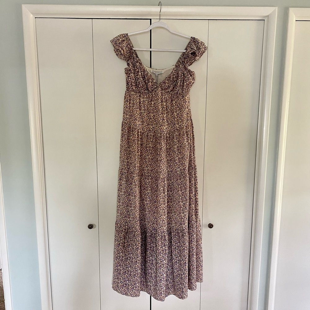 English Factory micro floral tiered maxi dress